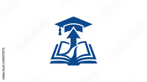 Graduation Cap on Open Books Icon.