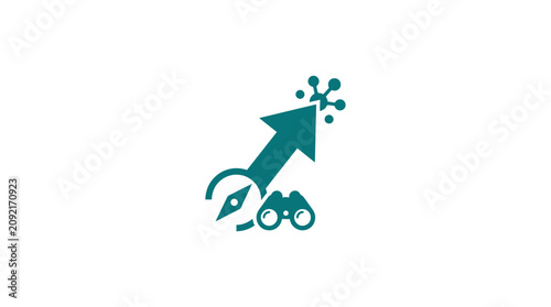 фотографія Green arrow with bicycle icon symbol.