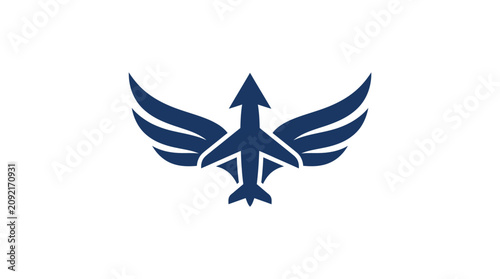 Tableau sur toile Graphic Design Winged Arrow Logo.