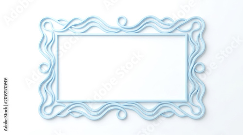 Light Blue Decorative Wave Pattern Frame for Elegant Home Interior Wall Decor Display