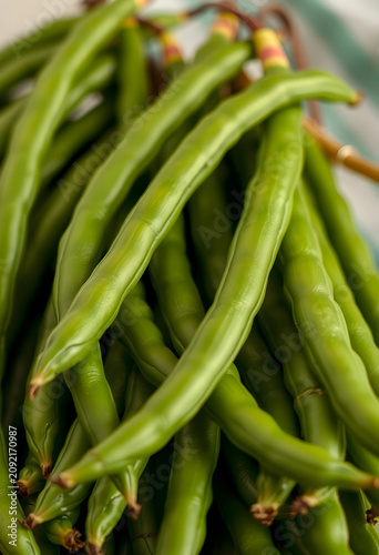 Close-up of fresh green bea...