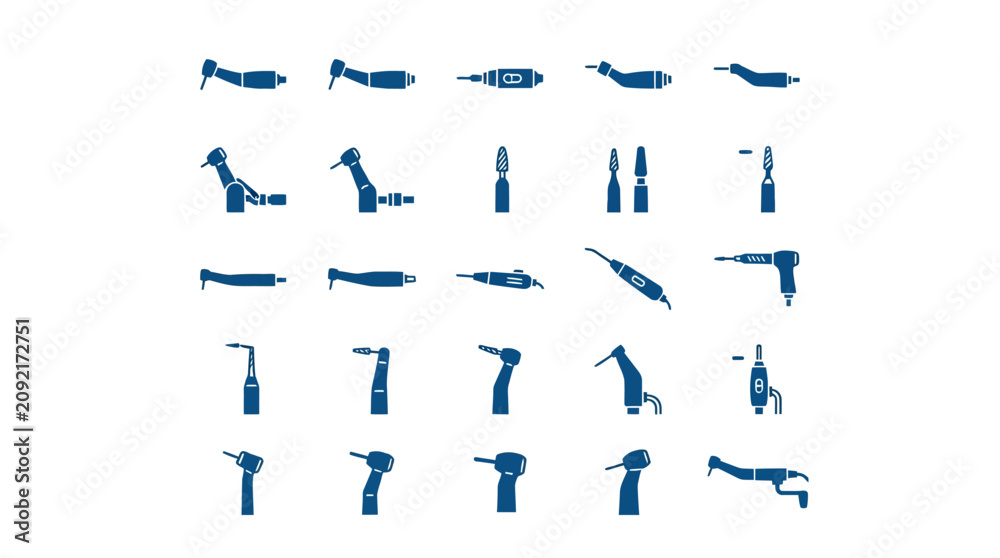 Fototapeta premium Collection of various gun models.