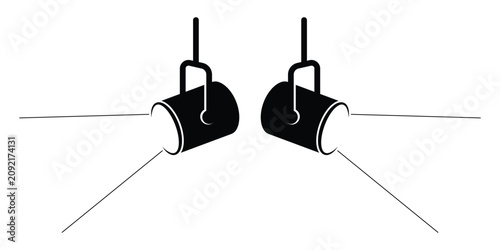 Spotlight icon, vector set. Spotlight sign and symbol. Spotlight silhouette design on white background. Vector illustration.