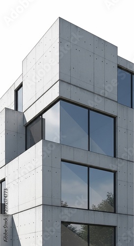 Sharp Concrete Angles & Reflective Windows: A Modern Architectural Study