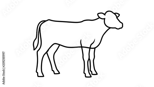 Simple cow illustration on white background.