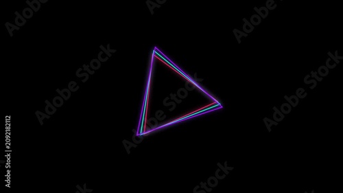 Retro Glitch Triangles: Aesthetic Neon Lines on Dark Background