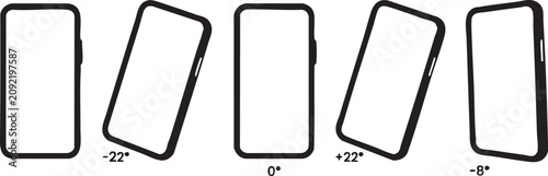 Photos Vector smartphone icons set with different angles and tilt degrees for graphic d