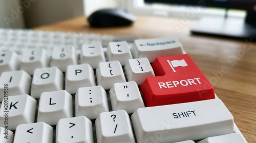 Report Keyboard Button – Business Reporting, Data Analysis and Digital Report Management Concept