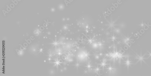Картината върху платно Soft white dust with glowing stars sparkles under crystal-clear light