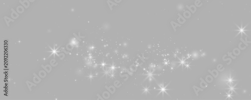 Картината върху платно Soft white stardust with glowing stars shines through crystal-clear light and floating dust
