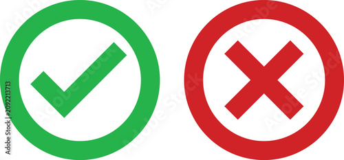 Fotografía approval and denial button sign
