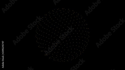 Glowing Orange Dot Swarm: Abstract Ellipse on Dark Background
