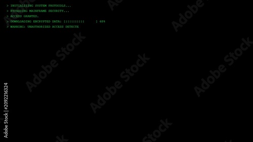 Hacking in Progress: System Access and Unauthorized Data Warning