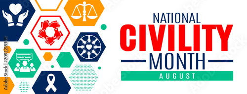 Fotografie National Civility Month banner vector template with bold creative typography on