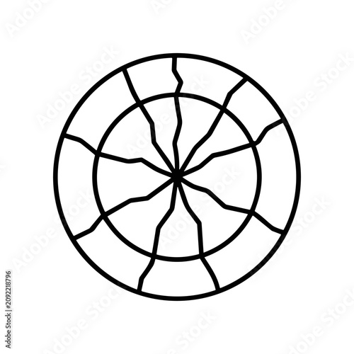 Bild auf Leinwand Cracked Circle Line Art Design Element.