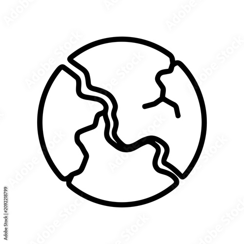 Fotografi Cracked Earth Globe Icon Broken Planet.