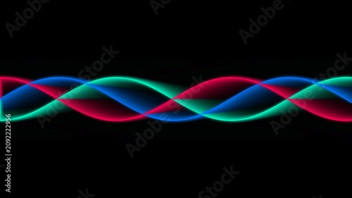 Intertwined RGB Sine Waves: Colorful Abstract Data Flow Visual