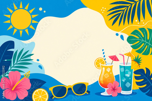 Summer party promotional poster vector