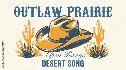 Tableau sur toile Outlaw prairie western design