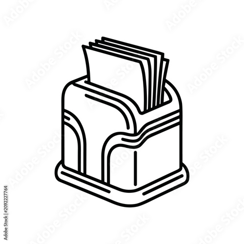 Foto Simple black line drawing of napkin.