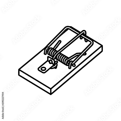 Billede på lærred Traditional spring loaded mouse trap device.
