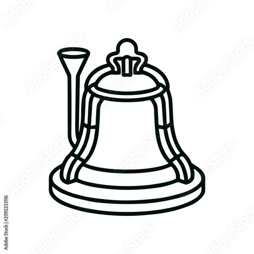 Quadro su tela Large metal bell with handle.