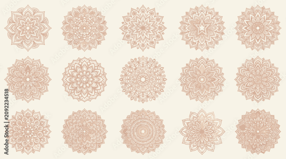 Fototapeta premium Ornate Mandala Collection: Intricate Ethnic Decorative Patterns