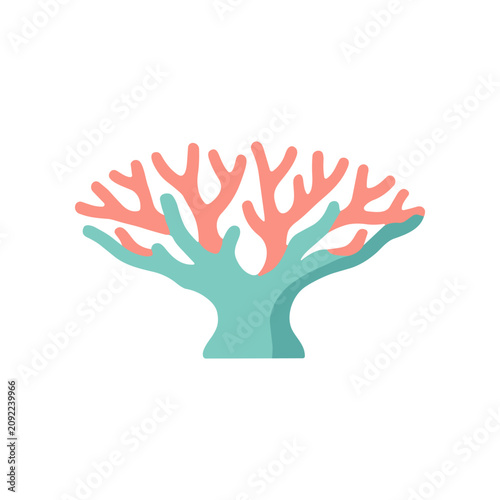 Εκτύπωση καμβά Coral Reef Illustration in Pink Green.