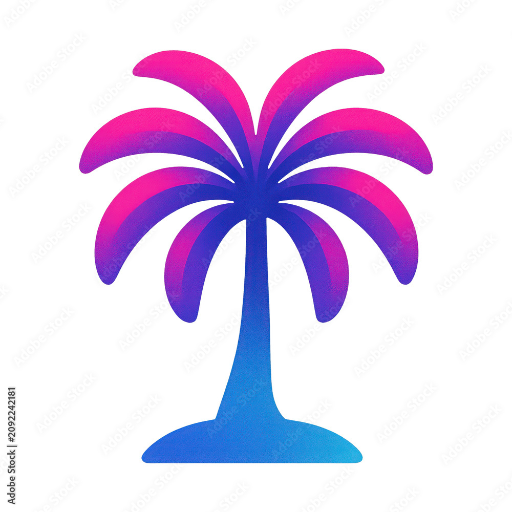 Obraz premium PNG Vibrant gradient palm tree