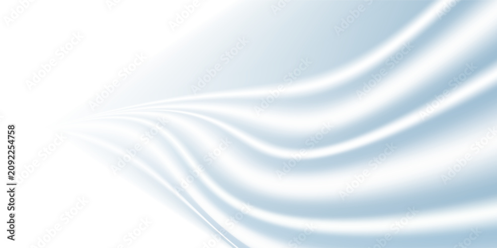Naklejka premium A modern abstract background featuring smooth flowing blue waves with a soft gradient and glossy light effect on a clean white backdrop