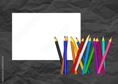 Notepad and colored pencils
