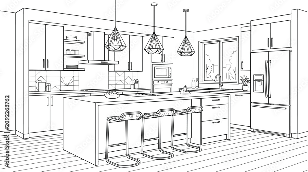 Fototapeta premium modern kitchen vector