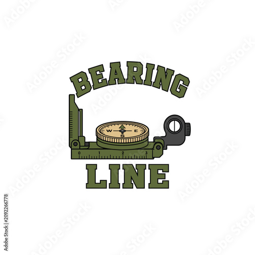 Retro Military Lensatic Compass Emblem
