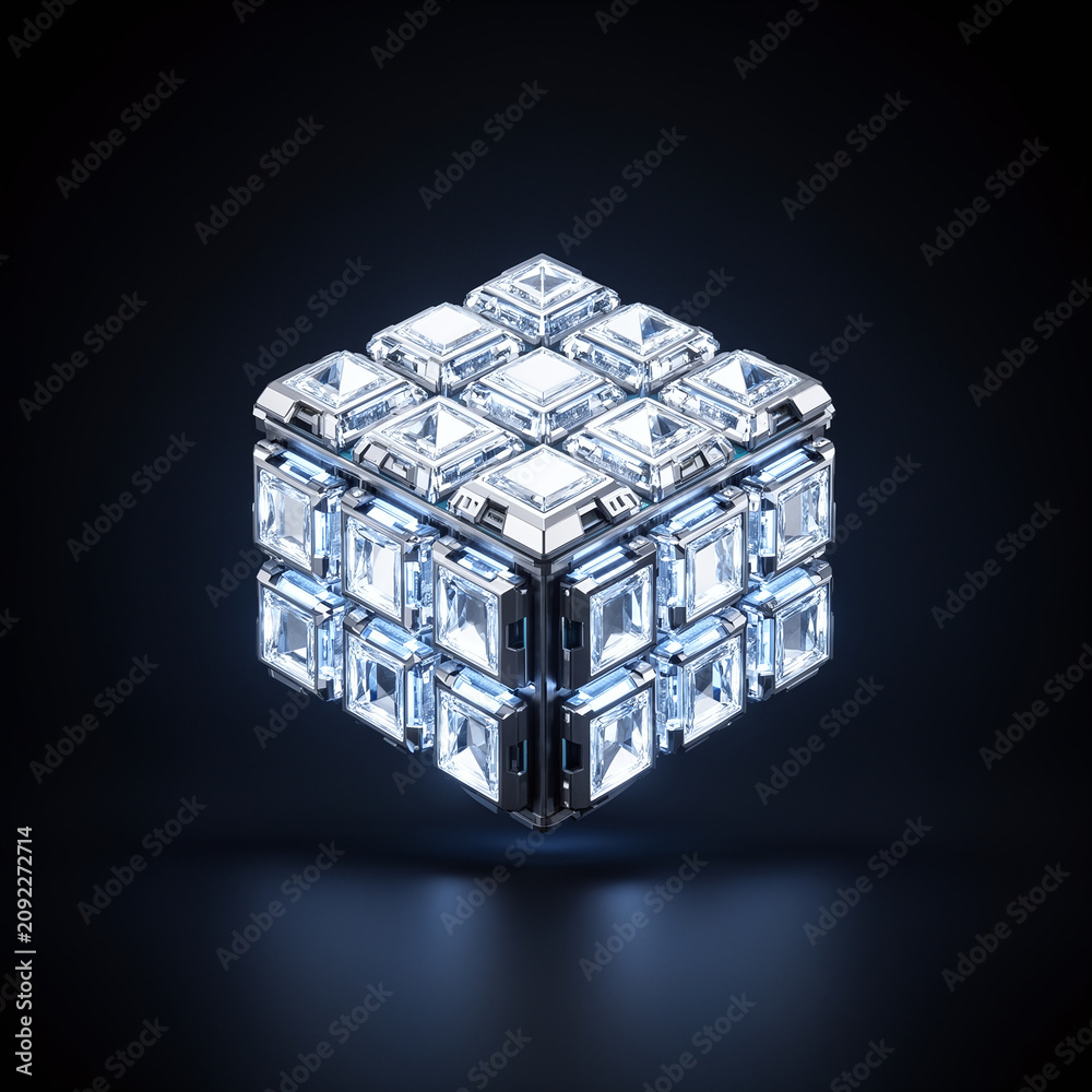 Fototapeta premium Diamond Cube Jewelry Design