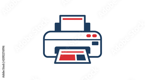 Konstfotografi Modern Printer Icon - Office Equipment and Document Printing Concept