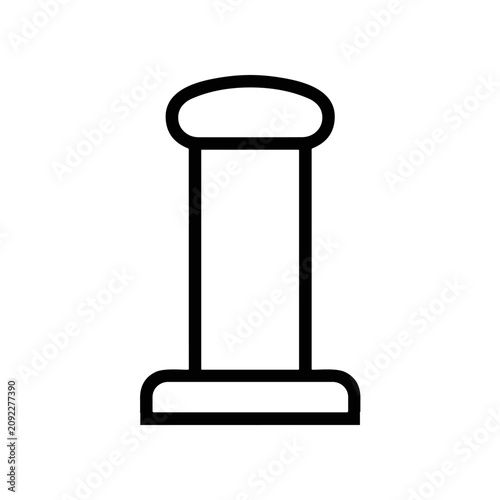 Obraz na plátně Simple black line art pillar icon.