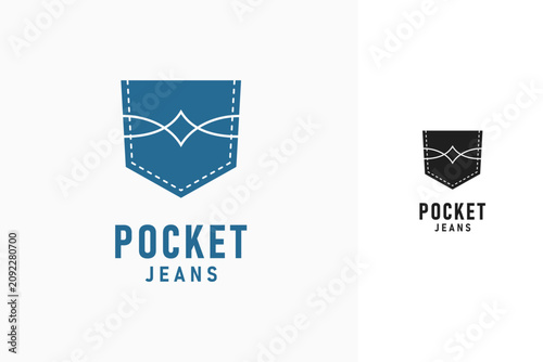 Jeans pocket logo symbol icon design