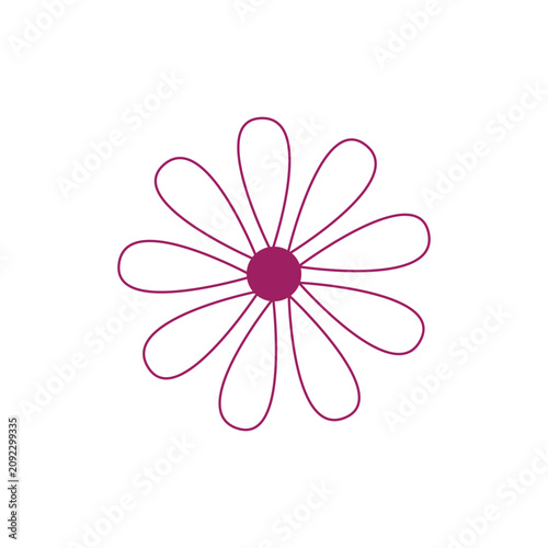 Pink daisy flower vector