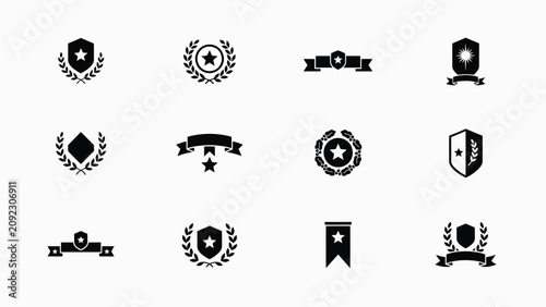 Фотография Premium minimalist achievement badges and awards collection with stars and laure