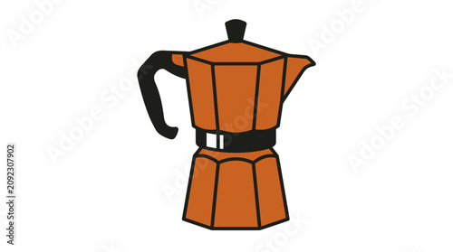 Foto Orange Moka Pot Coffee Maker Icon Illustration.