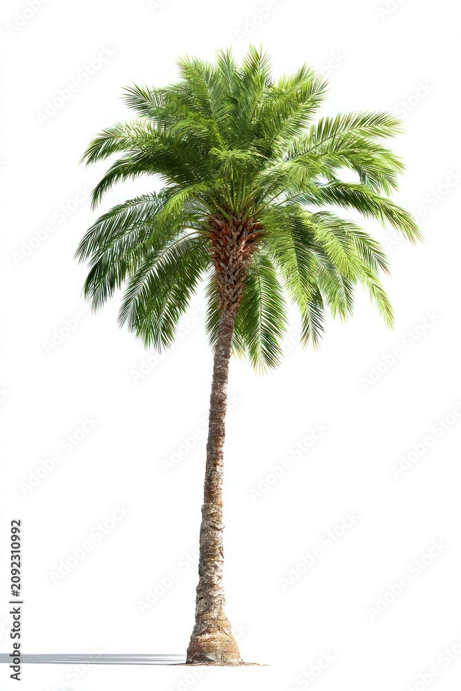Fototapeta premium Lush tropical palm tree silhouette.