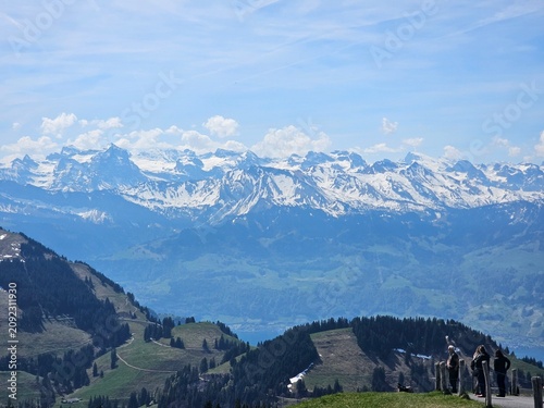 Canvas Print mountains in the alps at rigi, swiss