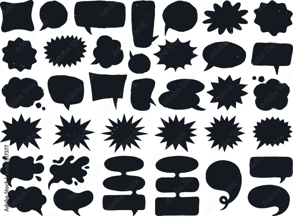 Fototapeta premium Modern Comic Speech Bubble Collection with Blank Text Box Shapes
