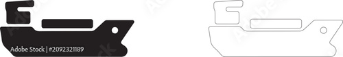 Fotografie Ocean cargo ship vector icon filled and outline, marine fleet and international transport symbol