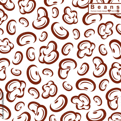 Beans pattern background set. Collection icon beans. Vector
