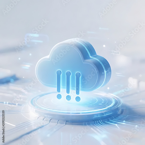 Floating cloud computing icon