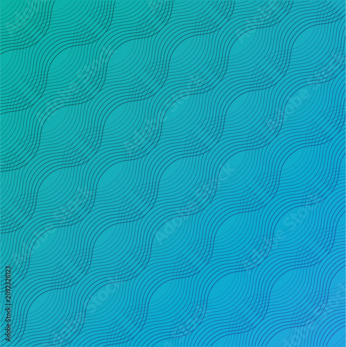 Abstract background with wavy lines and a green to blue gradient