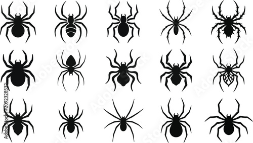 Φωτογραφία Halloween spider silhouettes collection diverse arachnid designs for spooky seas