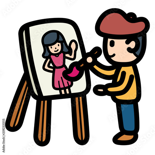 Quadro em tela Cartoonist illustration