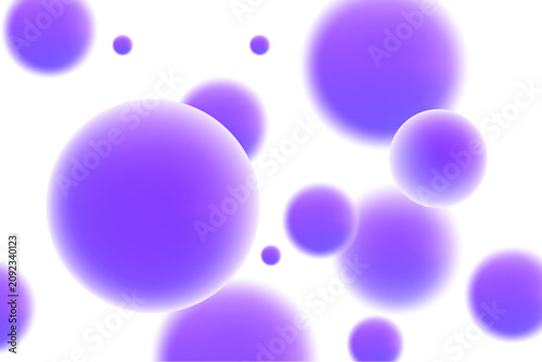 Aesthetic 3D flowing purple scattered spheres isolated PNG, transparent background. Fresh bubble fizz close up element. Abstract ballon backdrop, blurred round pearl element banner.